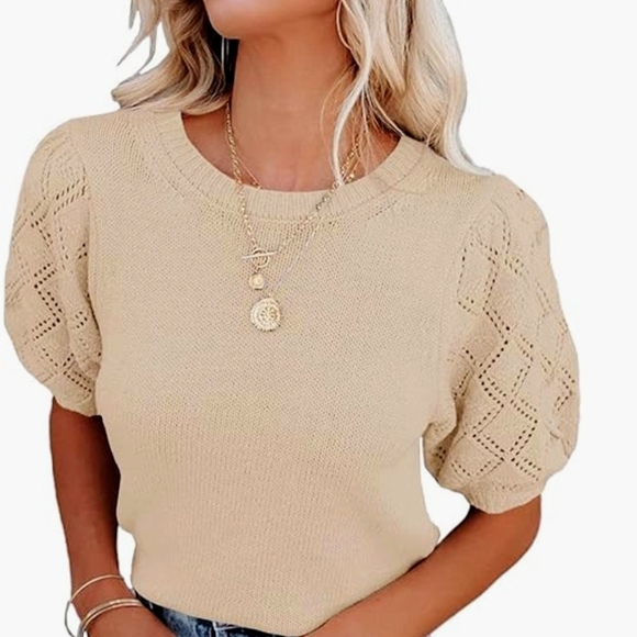 Amazon Tops - Amazon Women's Beige Knit Blouse